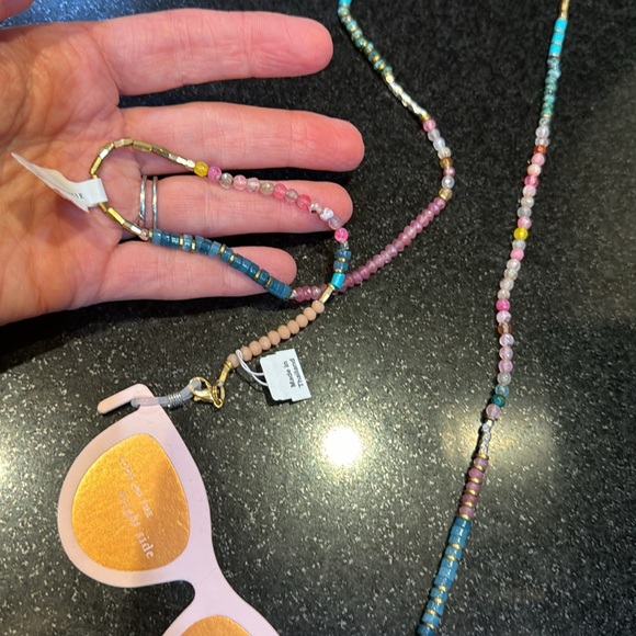 Anthropologie gorgeous jeweled faceted beaded glasses holder multicolored - Picture 4 of 4